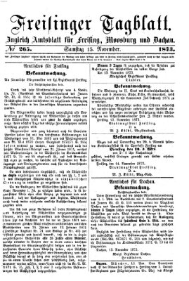Freisinger Tagblatt (Freisinger Wochenblatt) Samstag 15. November 1873