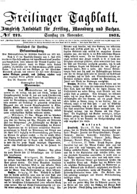 Freisinger Tagblatt (Freisinger Wochenblatt) Samstag 29. November 1873