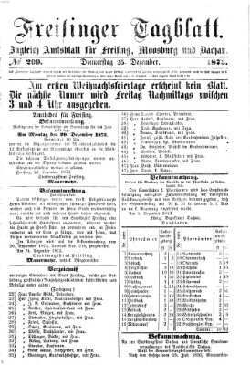 Freisinger Tagblatt (Freisinger Wochenblatt) Donnerstag 25. Dezember 1873