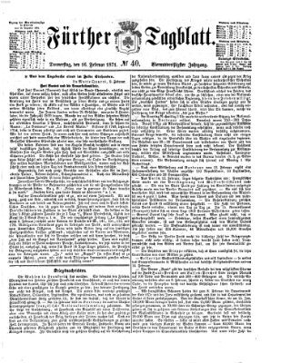 Fürther Tagblatt Donnerstag 16. Februar 1871