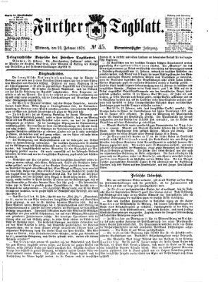 Fürther Tagblatt Mittwoch 22. Februar 1871