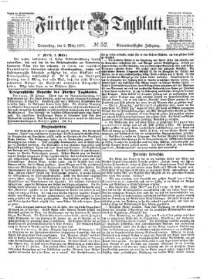 Fürther Tagblatt Donnerstag 2. März 1871