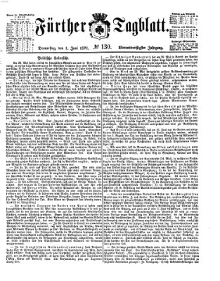 Fürther Tagblatt Donnerstag 1. Juni 1871