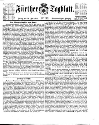 Fürther Tagblatt Freitag 21. Juli 1871