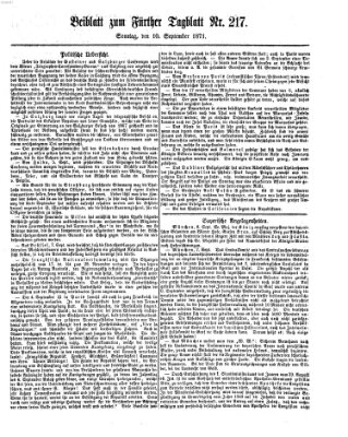 Fürther Tagblatt Sonntag 10. September 1871