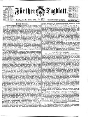 Fürther Tagblatt Samstag 21. Oktober 1871