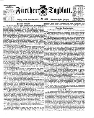 Fürther Tagblatt Dienstag 21. November 1871