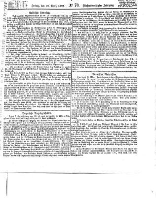 Fürther Tagblatt Freitag 22. März 1872