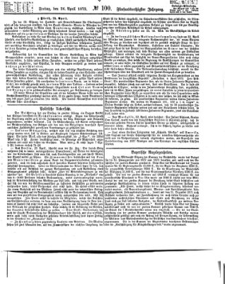 Fürther Tagblatt Freitag 26. April 1872
