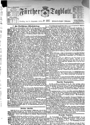 Fürther Tagblatt Samstag 21. September 1872