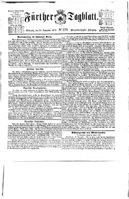 Fürther Tagblatt Mittwoch 20. November 1872