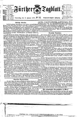 Fürther Tagblatt Donnerstag 16. Januar 1873