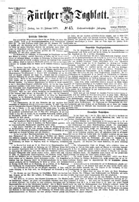 Fürther Tagblatt Freitag 21. Februar 1873