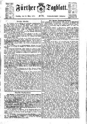 Fürther Tagblatt Samstag 22. März 1873