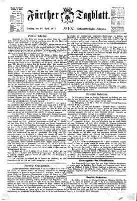 Fürther Tagblatt Dienstag 29. April 1873