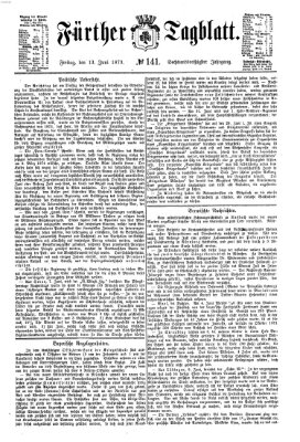 Fürther Tagblatt Freitag 13. Juni 1873