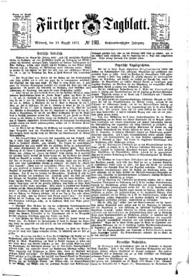 Fürther Tagblatt Mittwoch 13. August 1873