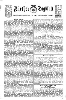 Fürther Tagblatt Donnerstag 25. September 1873