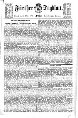 Fürther Tagblatt Mittwoch 22. Oktober 1873