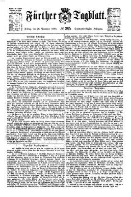 Fürther Tagblatt Freitag 28. November 1873