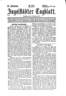 Ingolstädter Tagblatt Dienstag 21. November 1871