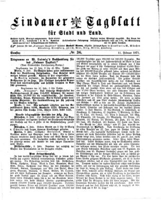 Lindauer Tagblatt für Stadt und Land Samstag 11. Februar 1871