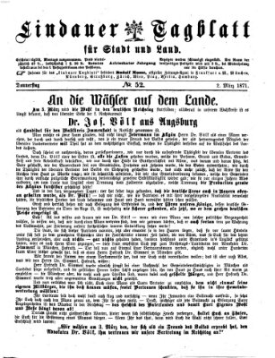 Lindauer Tagblatt für Stadt und Land Donnerstag 2. März 1871