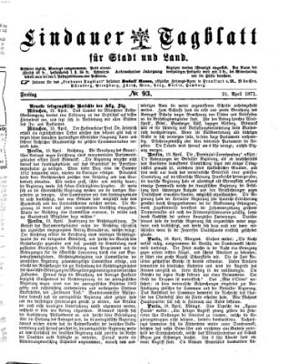 Lindauer Tagblatt für Stadt und Land Freitag 21. April 1871