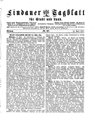 Lindauer Tagblatt für Stadt und Land Mittwoch 26. April 1871