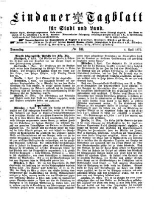 Lindauer Tagblatt für Stadt und Land Donnerstag 4. April 1872
