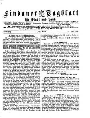 Lindauer Tagblatt für Stadt und Land Donnerstag 27. Juni 1872