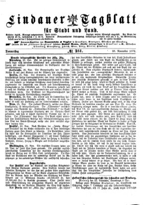 Lindauer Tagblatt für Stadt und Land Donnerstag 28. November 1872