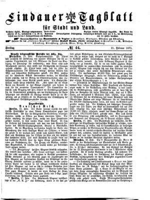 Lindauer Tagblatt für Stadt und Land Freitag 21. Februar 1873