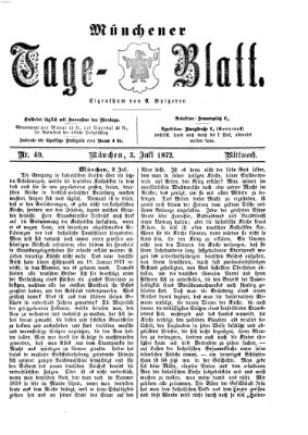 Münchener Tage-Blatt Mittwoch 3. Juli 1872