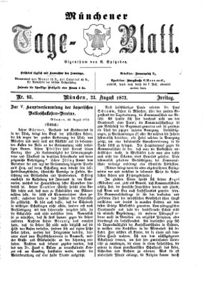 Münchener Tage-Blatt Freitag 23. August 1872