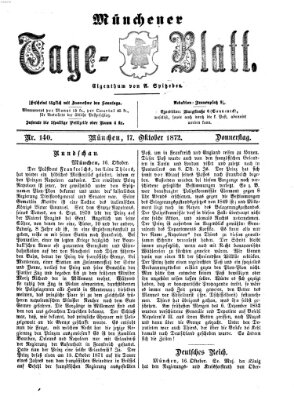 Münchener Tage-Blatt Donnerstag 17. Oktober 1872