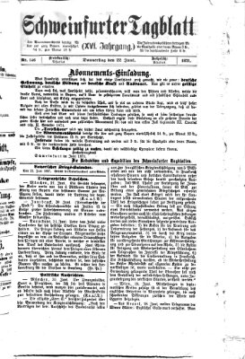 Schweinfurter Tagblatt Donnerstag 22. Juni 1871