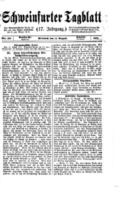 Schweinfurter Tagblatt Mittwoch 14. August 1872
