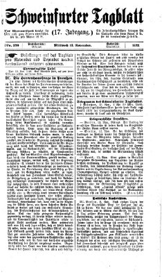 Schweinfurter Tagblatt Mittwoch 13. November 1872