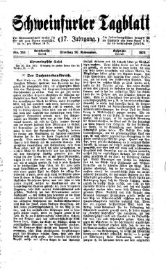 Schweinfurter Tagblatt Dienstag 26. November 1872