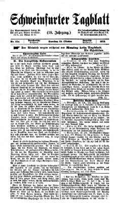 Schweinfurter Tagblatt Samstag 25. Oktober 1873