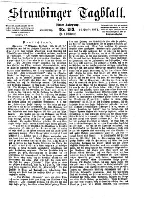 Straubinger Tagblatt Donnerstag 14. September 1871