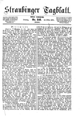 Straubinger Tagblatt Sonntag 22. Oktober 1871