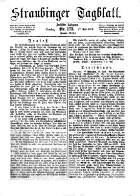 Straubinger Tagblatt Samstag 27. Juli 1872