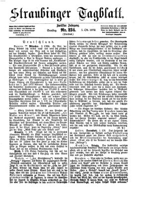Straubinger Tagblatt Samstag 5. Oktober 1872