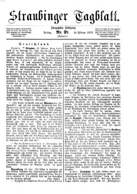 Straubinger Tagblatt Freitag 14. Februar 1873