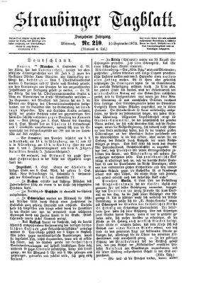 Straubinger Tagblatt Mittwoch 10. September 1873