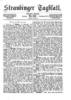 Straubinger Tagblatt Samstag 13. September 1873