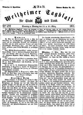 Weilheimer Tagblatt für Stadt und Land Montag 20. März 1871