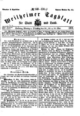 Weilheimer Tagblatt für Stadt und Land Dienstag 30. Mai 1871